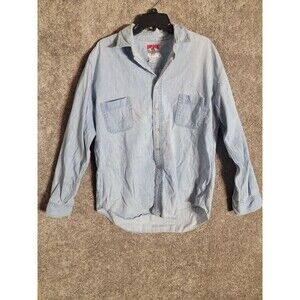 MARLBORO VINTAGE Large Men’s Denim Shirt Medium Long Sleeve Button-Down